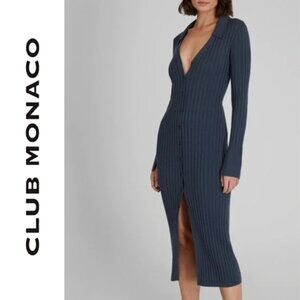 Club Monaco Ribbed Collared Dress
